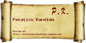 Patatics Kandida névjegykártya